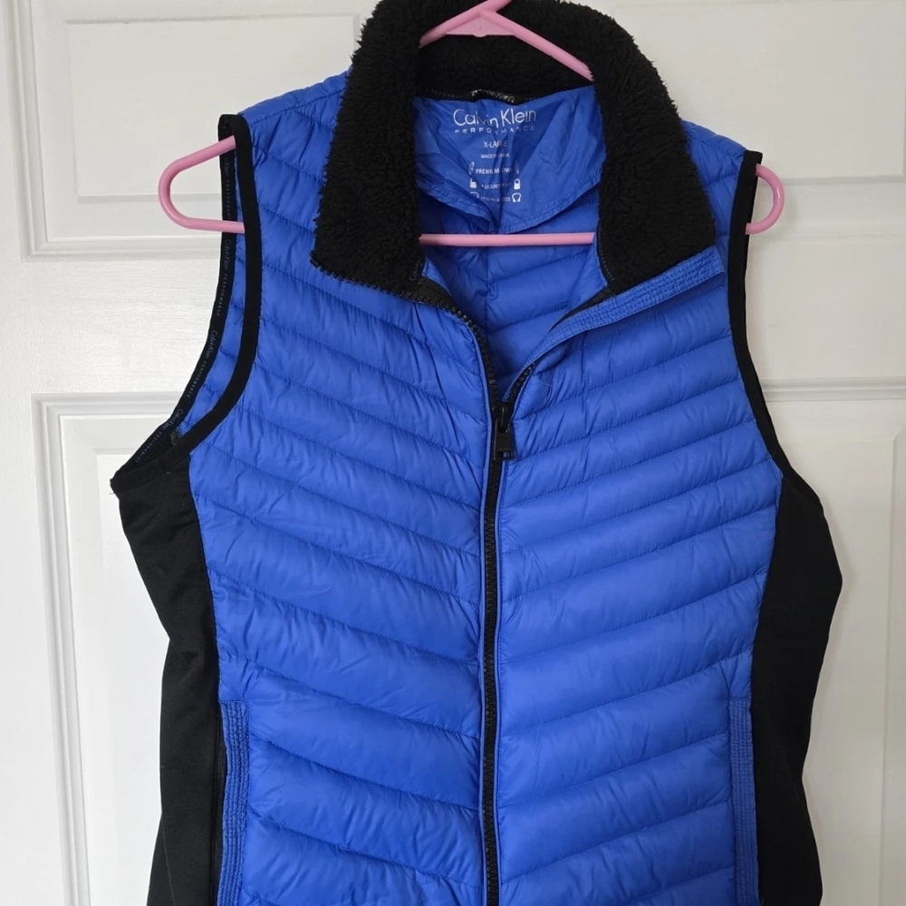 Calvin Klein Blue and Black Quilted Vest